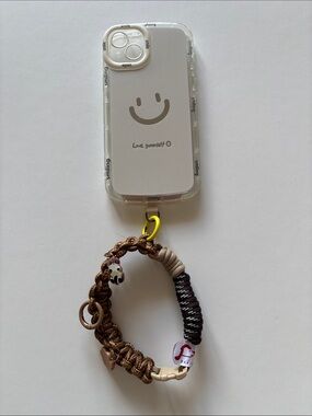 Unisex Stylish Hand-Braided Phone Lanyard with Cat Charm
